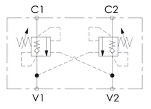 Load image into Gallery viewer, Overcentre Valve, Double, Flanged, 40LPM, 350 bar, pilot ratio 4.1:1, Counterbalance MBDN-040-ZDNA-04-PTF-N350