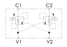 Load image into Gallery viewer, Double Overcentre Valve Schematic AM FLUID POWER