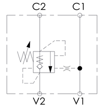 Load image into Gallery viewer, Overcentre Valve, Double, In Line, 60LPM, 350 bar, pilot ratio 4.2:1, Counterbalance MBDN-060-ZLDE-04-G12-N350