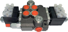 Load image into Gallery viewer, Monoblock Hydraulic Directional Control Valve, 2 Spool, 40 lpm, 24VDC, Closed Centre Spool