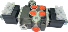 Load image into Gallery viewer, Monoblock Hydraulic Directional Control Valve, 2 Spool, 40 lpm, 24VDC, Closed Centre Spool