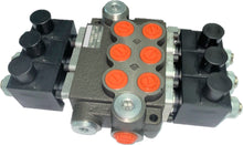 Load image into Gallery viewer, Monoblock Hydraulic Directional Control Valve, 3 Spool, 40 lpm, 12VDC, Closed Centre Spool