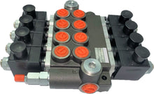 Load image into Gallery viewer, Monoblock Hydraulic Directional Control Valve, 4 Spool, 40 lpm, 12VDC, Open Centre Spool