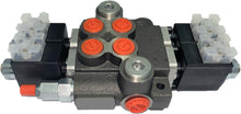 Load image into Gallery viewer, Monoblock Hydraulic Directional Control Valve, 2 Spool, 40 lpm, 24VDC, Open Centre Spool
