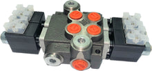 Load image into Gallery viewer, Monoblock Hydraulic Directional Control Valve, 2 Spool, 40 lpm, 12VDC, Closed Centre Spool
